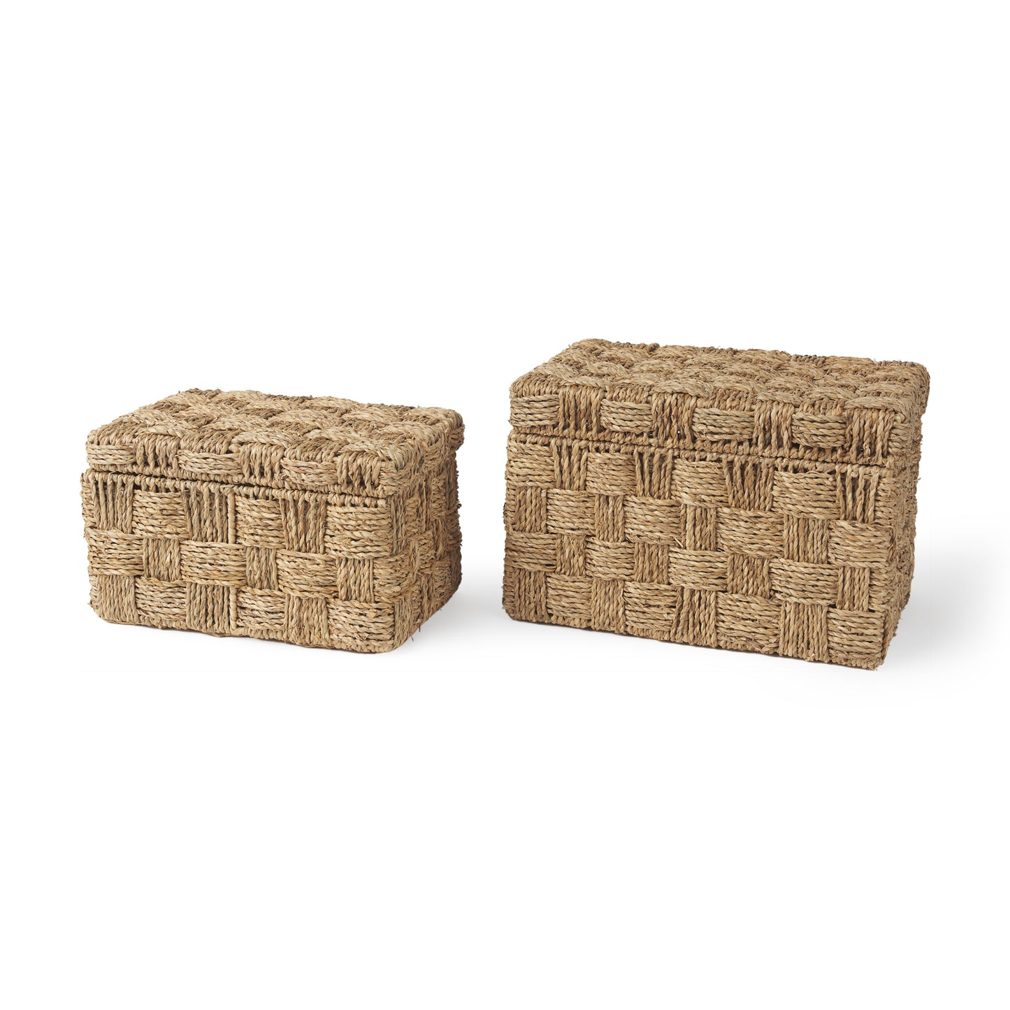 Hanalei Seagrass Boxes with Lids | 2 Sizes - Magnolia Lane co. Home + Garden + Gift