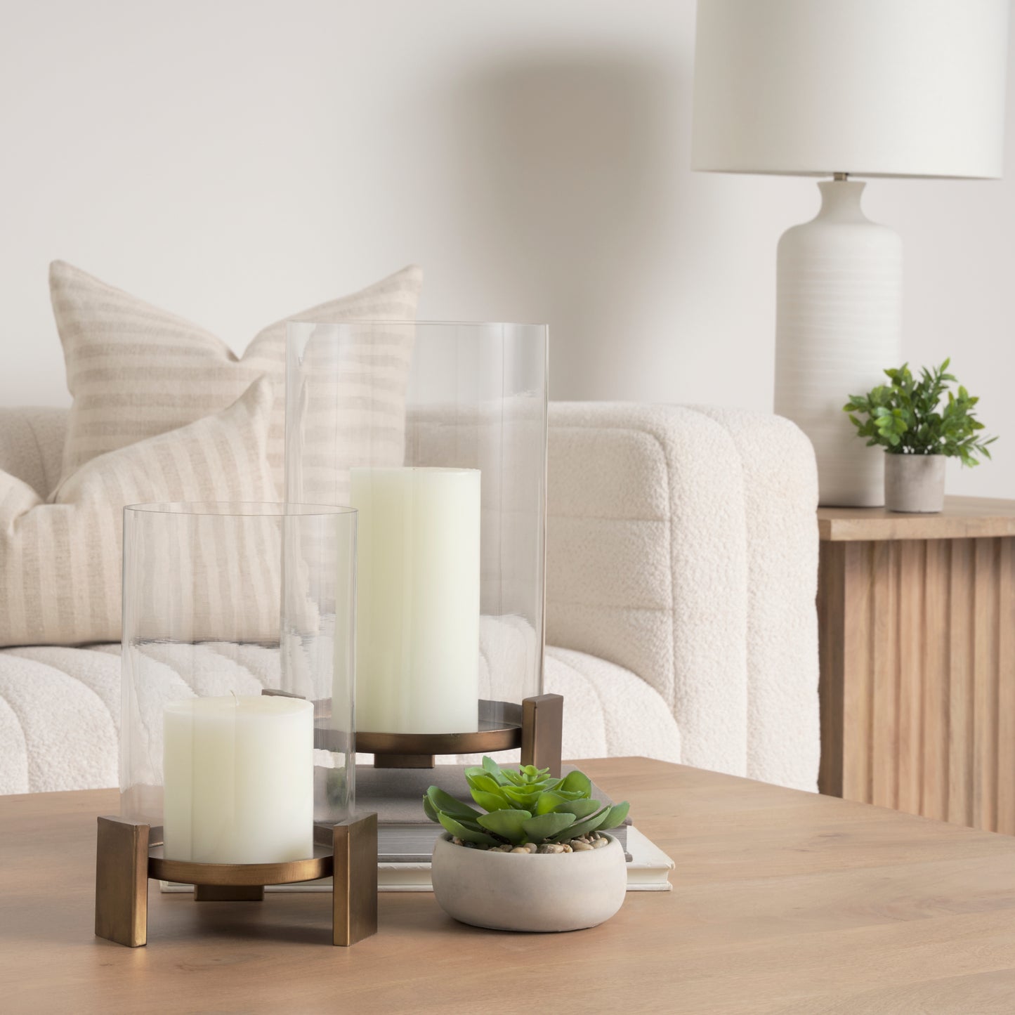 Price Antiqued Gold Metal w/ Glass Hurricane Candle Holders | 2 Sizes