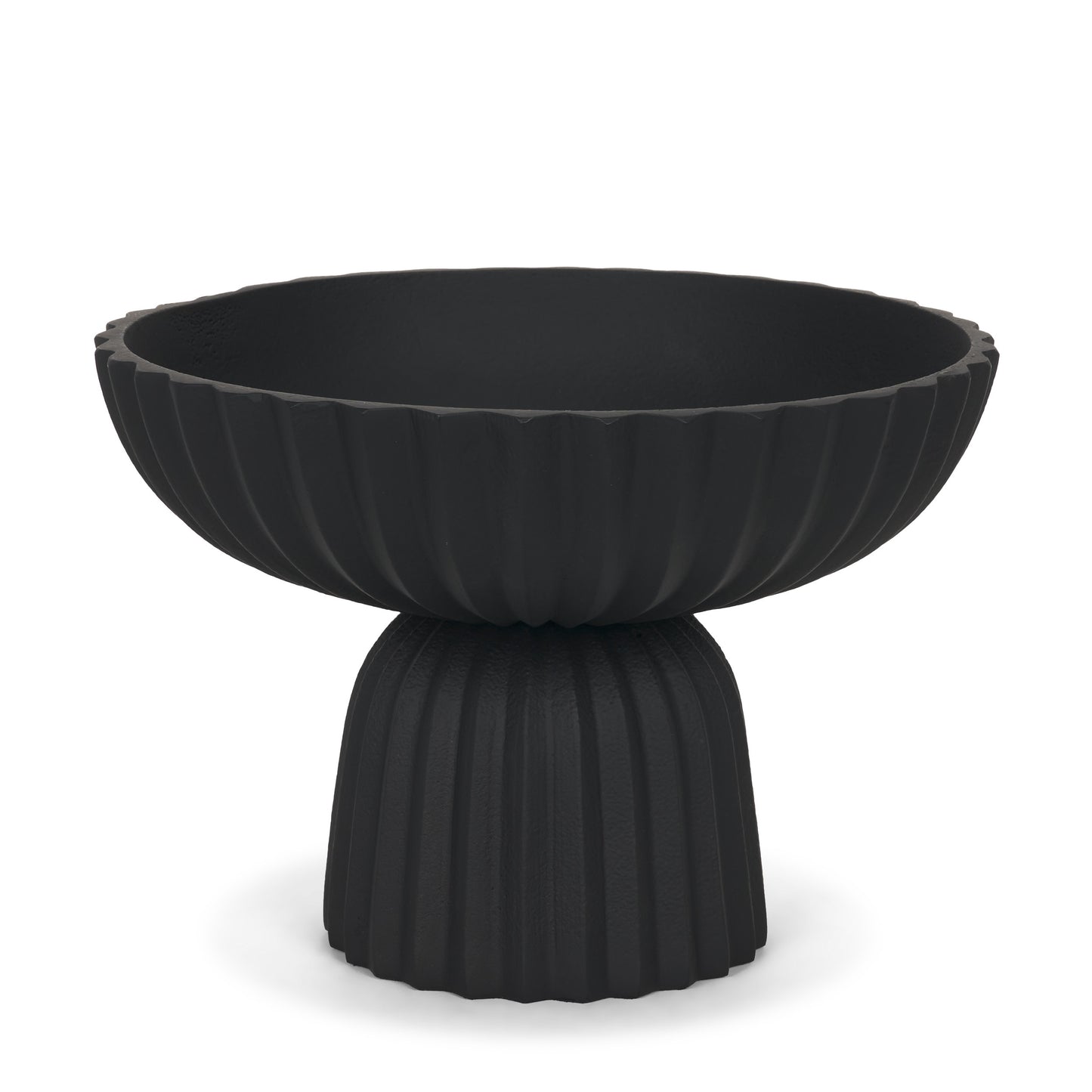 Ciaran Smooth Fluted Matte Black Metal Decorative Bowl - Magnolia Lane co. Home + Garden + Gift