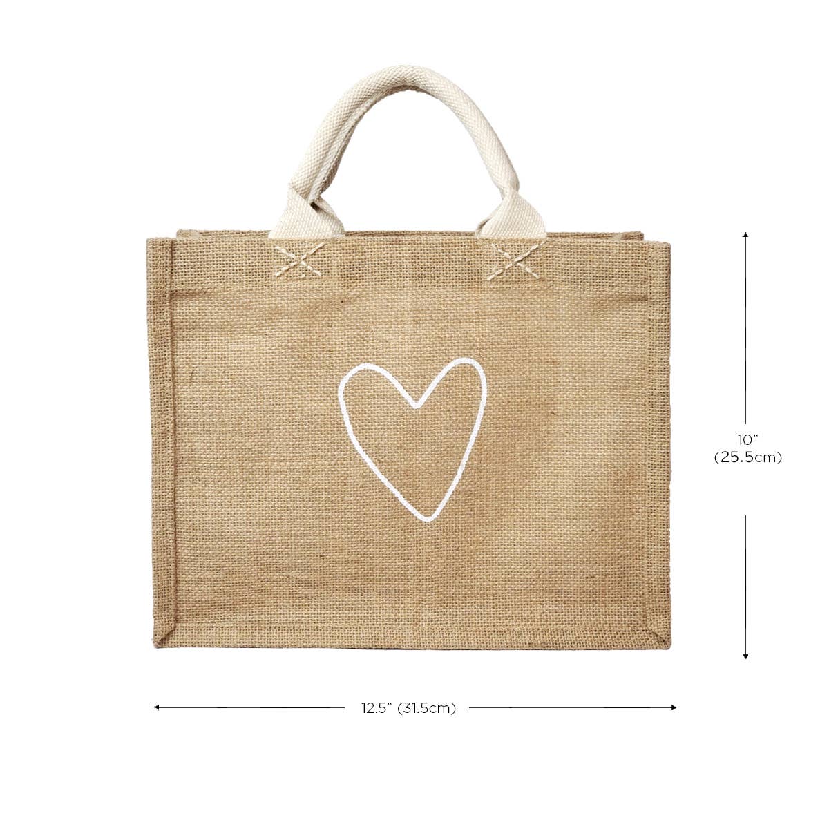 Handmade Burlap Jute Tote l Gift Bag - Love: Without Pompom