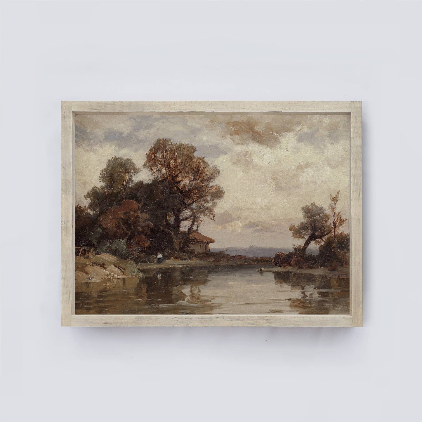 Framed Vintage Landscape Painting | Vintage Print A293