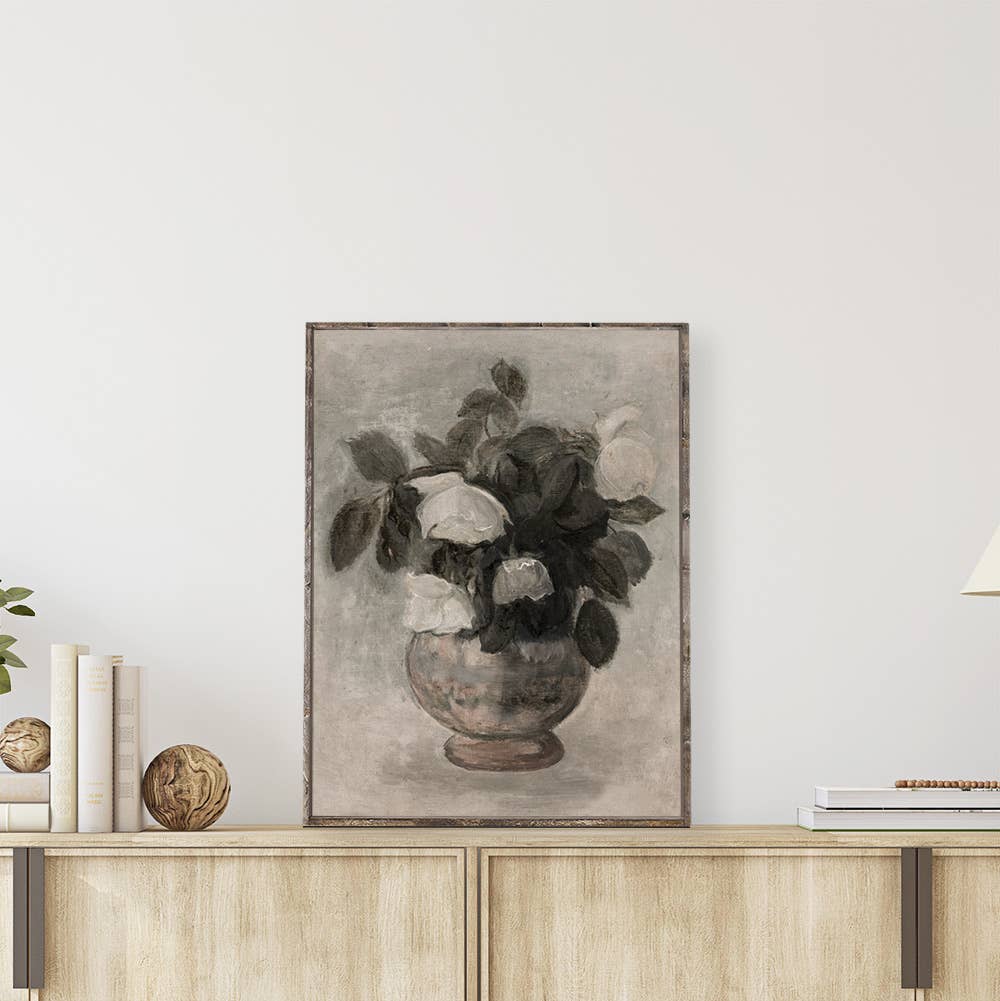 Vintage Floral Print Framed | Vintage Wall Art Framed A71