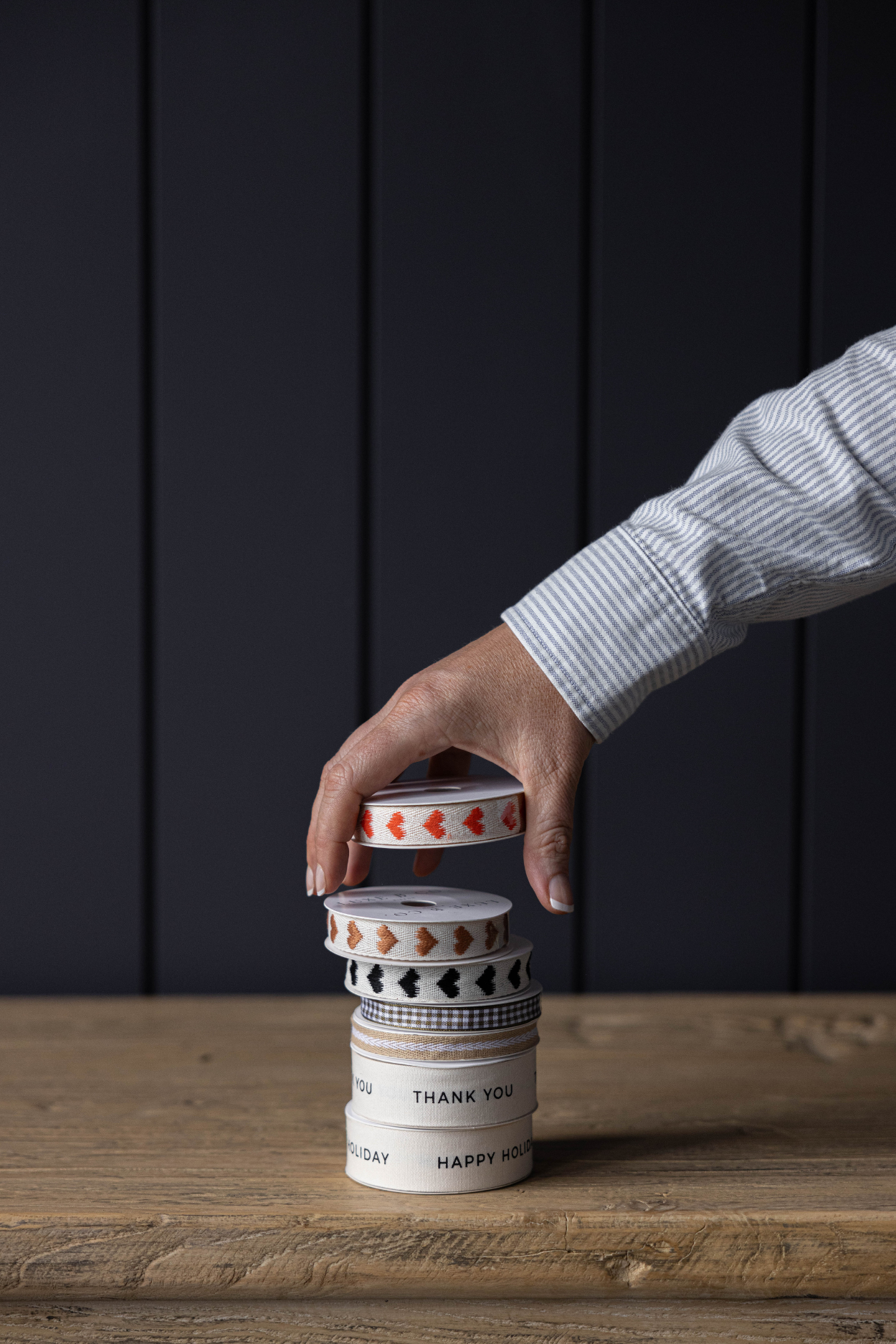 Hearts Brown Ribbon Holiday Decor