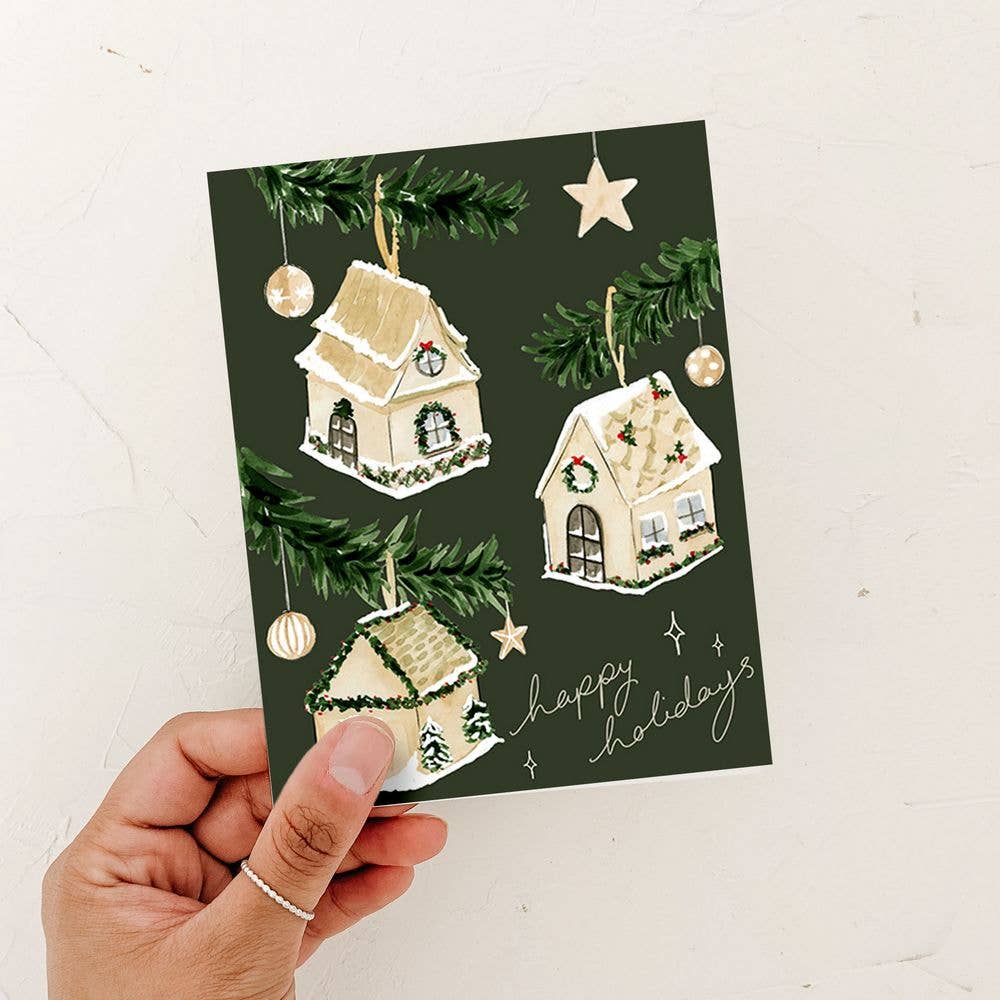 Happy Holidays Gingerbread House Card