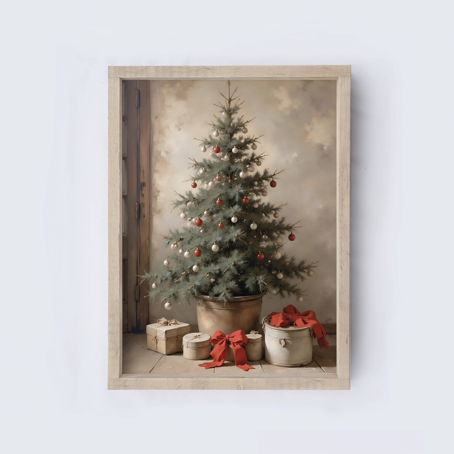 Vintage Christmas Tree Wall Art | Christmas Wall Art A253