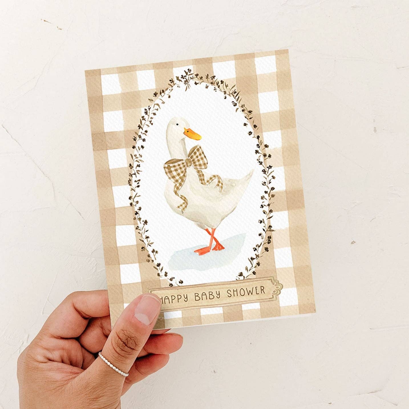 Plaid Baby Shower Card | Goose Card