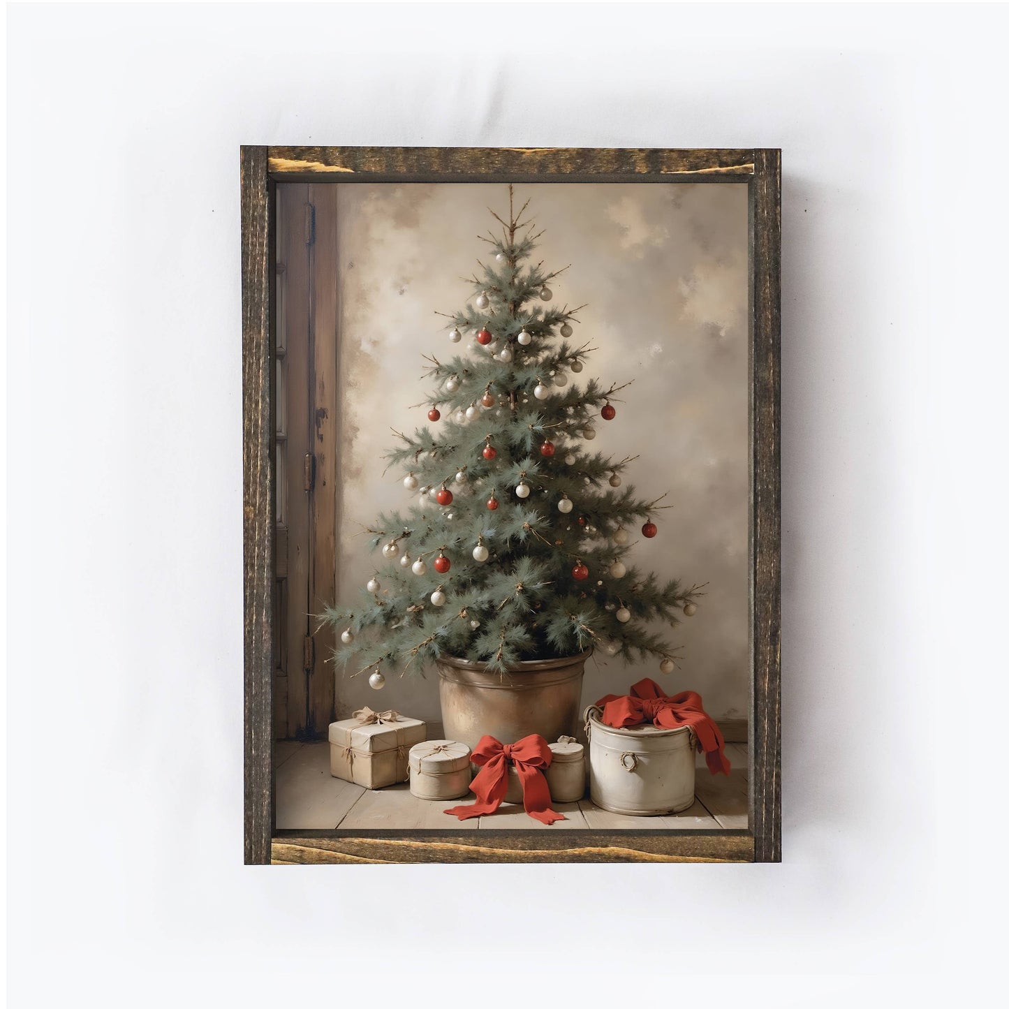 Vintage Christmas Tree Wall Art | Christmas Wall Art A253