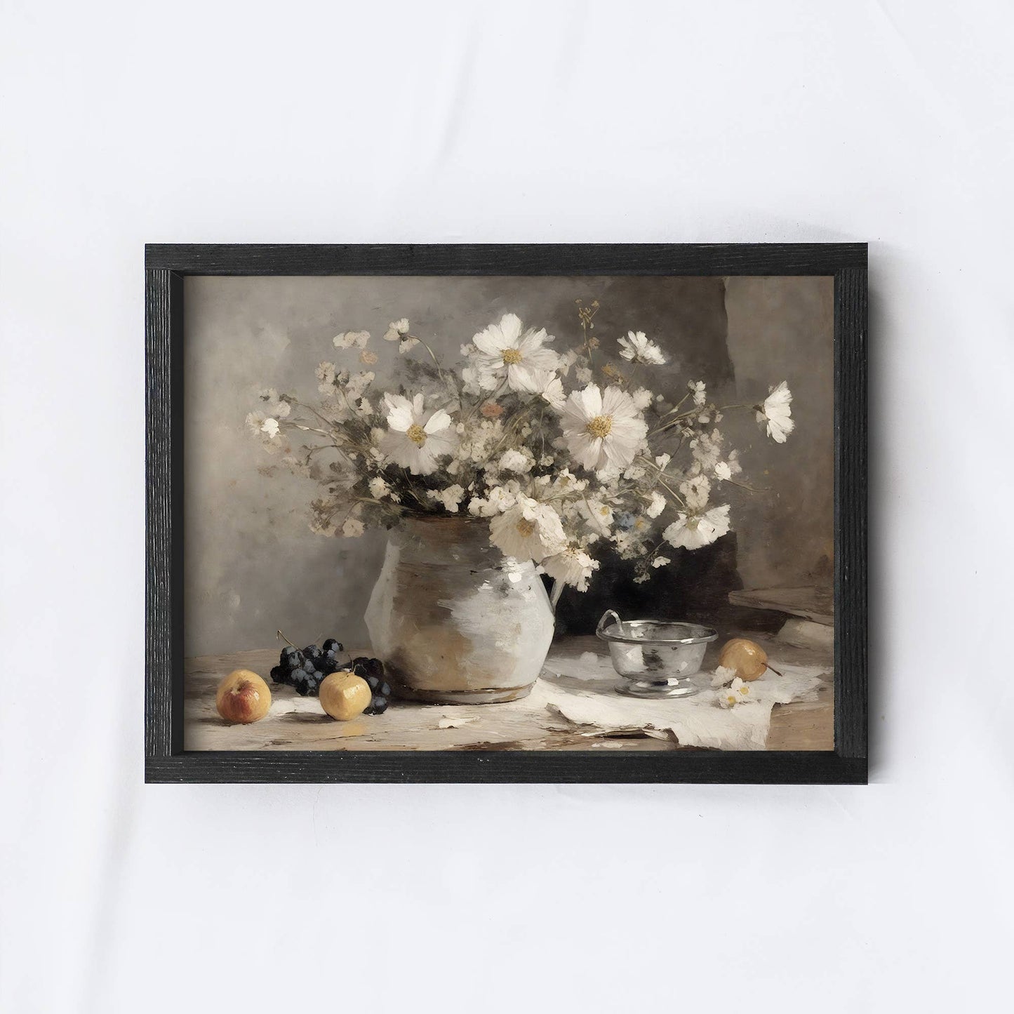 Vintage Flower Fruit Still Life Print Framed Wall Art A239