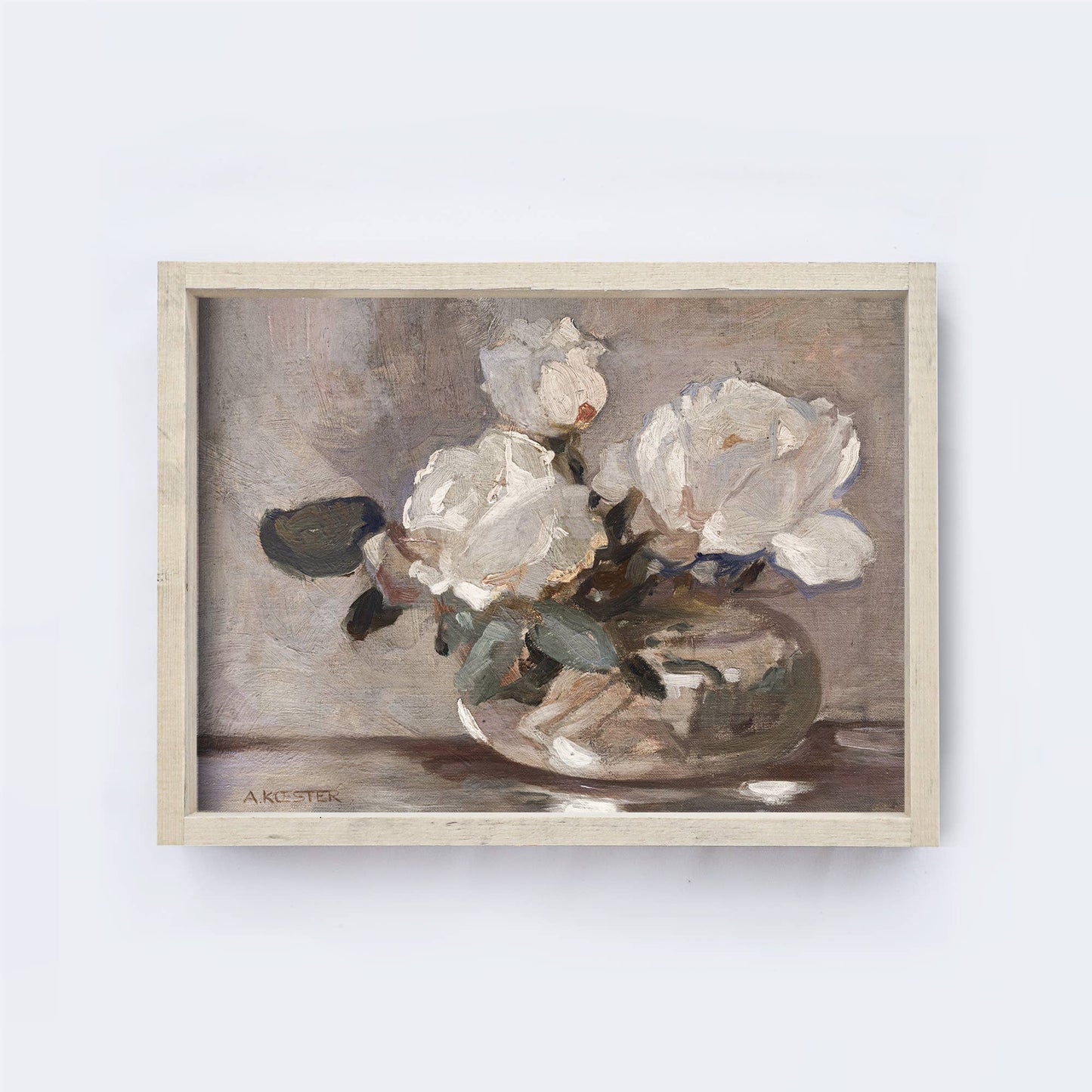 Vintage Art Print Framed | Flower Floral Painting A99