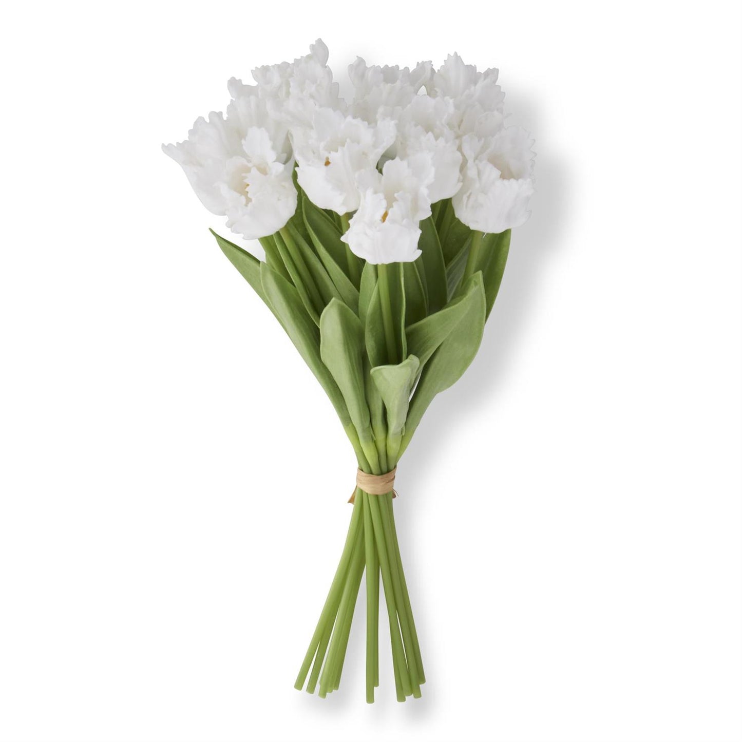 13 Inch White Real Touch Parrot Tulip Bundle -12 Stem bundle - Magnolia Lane co. Home + Garden + Gift
