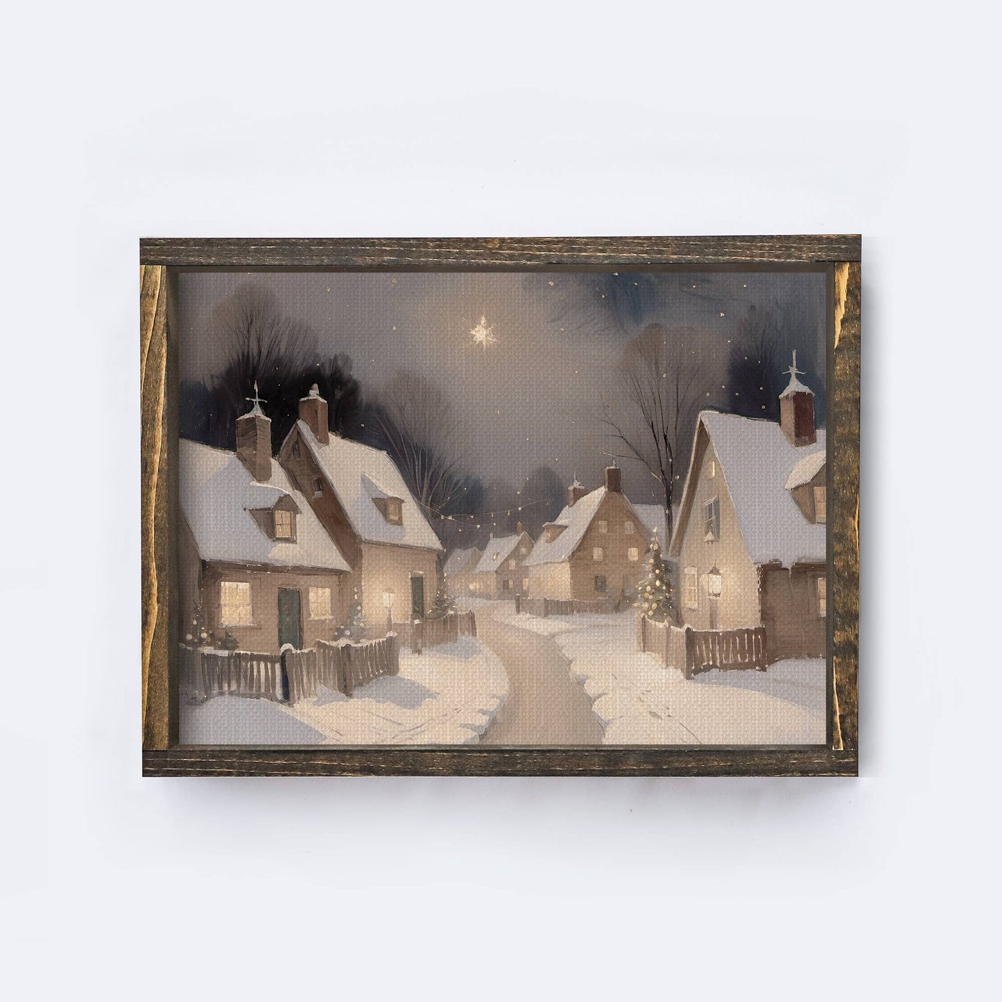 Christmas Village Wall Art | Christmas Wood Sign A225