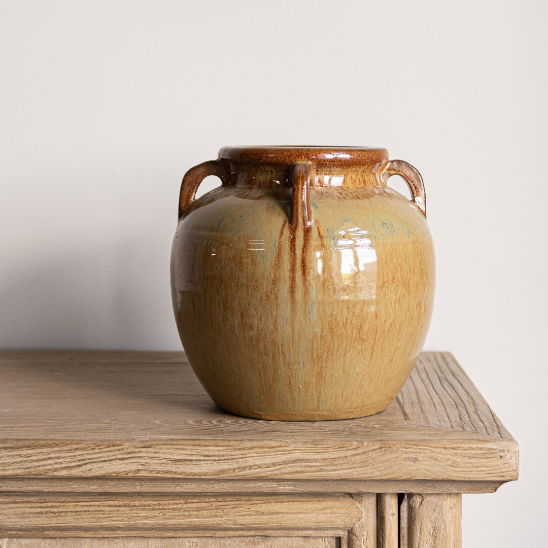 Chevalier Cream Glazed Vase With Handles