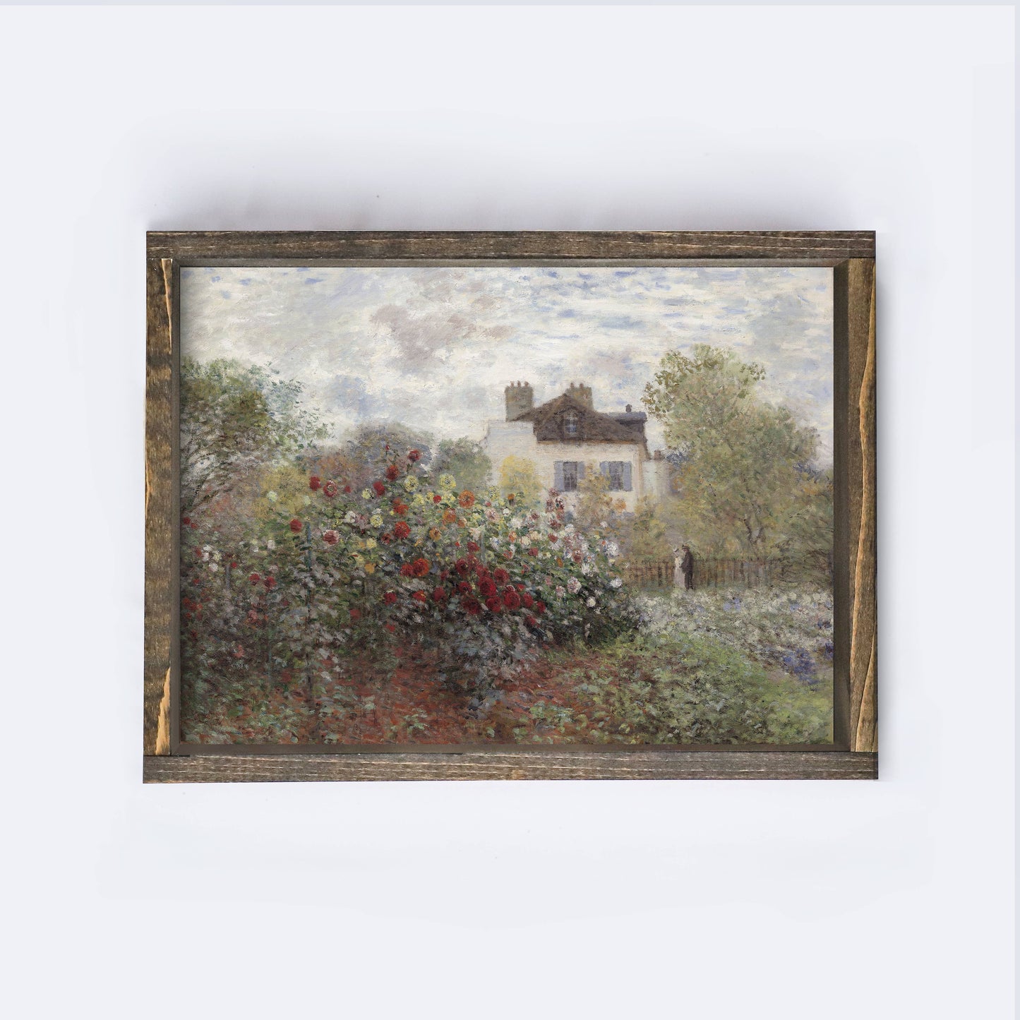 Framed Vintage Art Garden Painting A282
