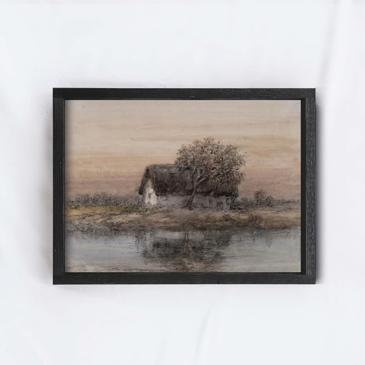 Vintage Art Print | Cottage By The Water A283