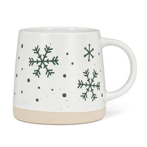 Wide Base Mug w/Snowflakes-3.5"H(14oz)