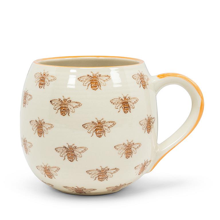 Allover Bee Ball Mug-5"L(16oz) - Magnolia Lane co. Home + Garden + Gift