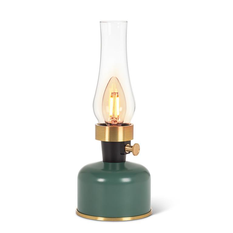 Lantern LED Lamp w/Chimney-Green-10.5"H - Magnolia Lane co. Home + Garden + Gift