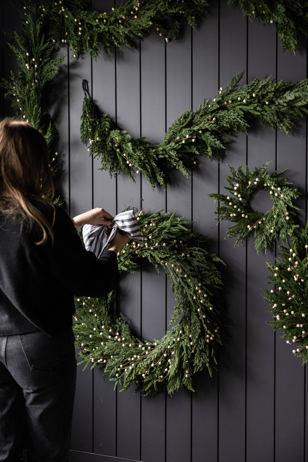 White Plum Berry Norfolk Cypress Real Touch Collection