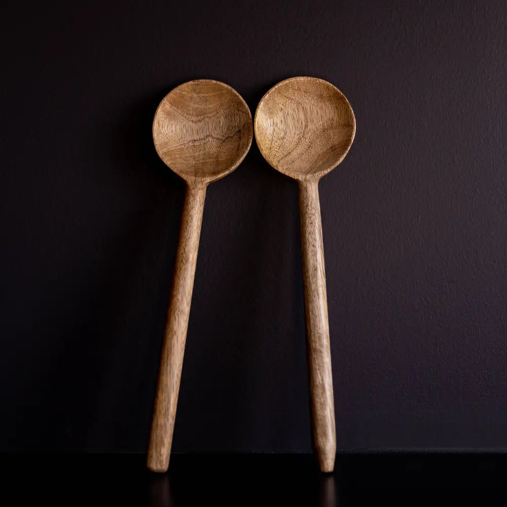 Mango Wood Serving Spoons (Set of 2)