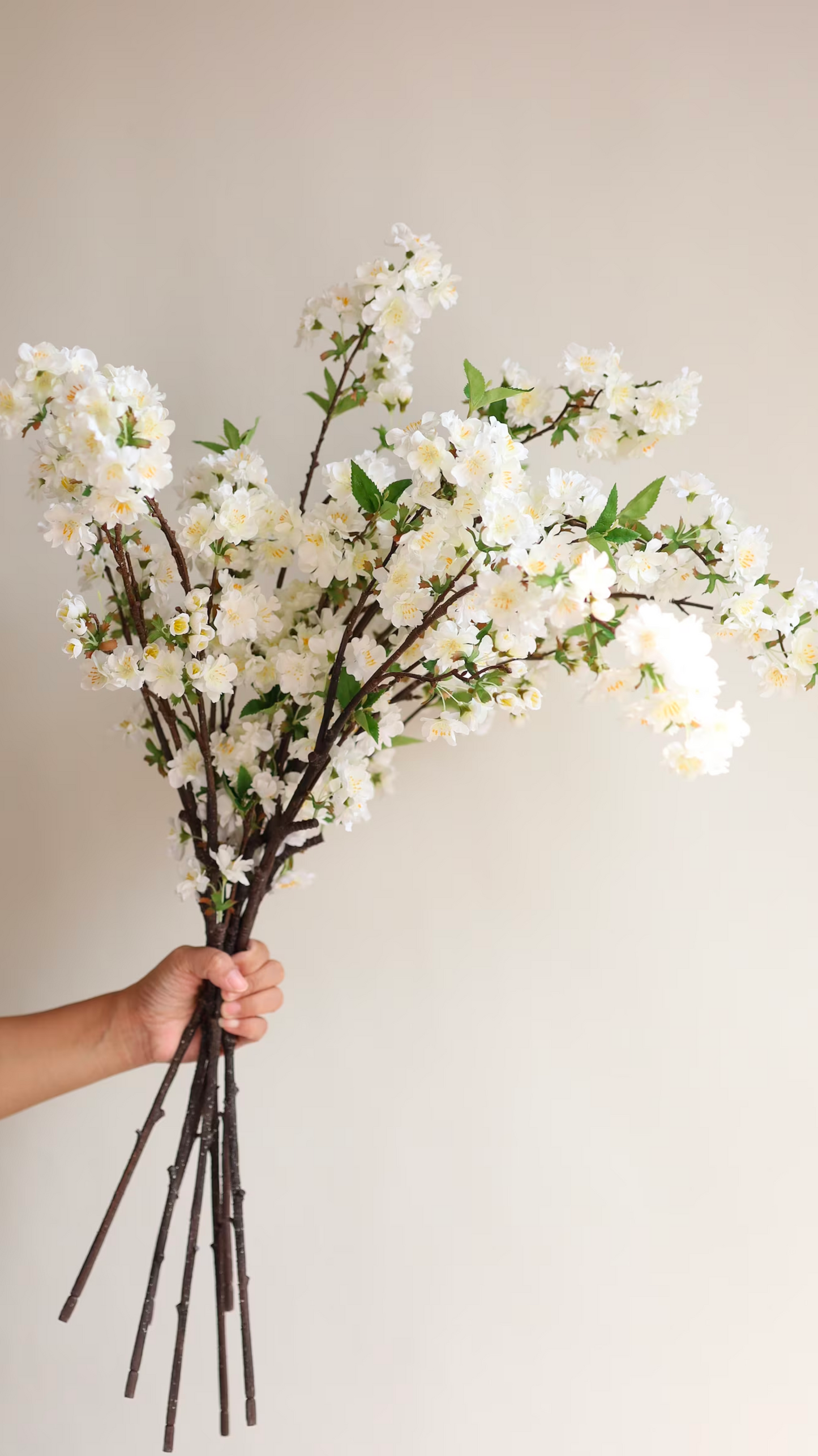 Faux Cherry Blossom Branch |White