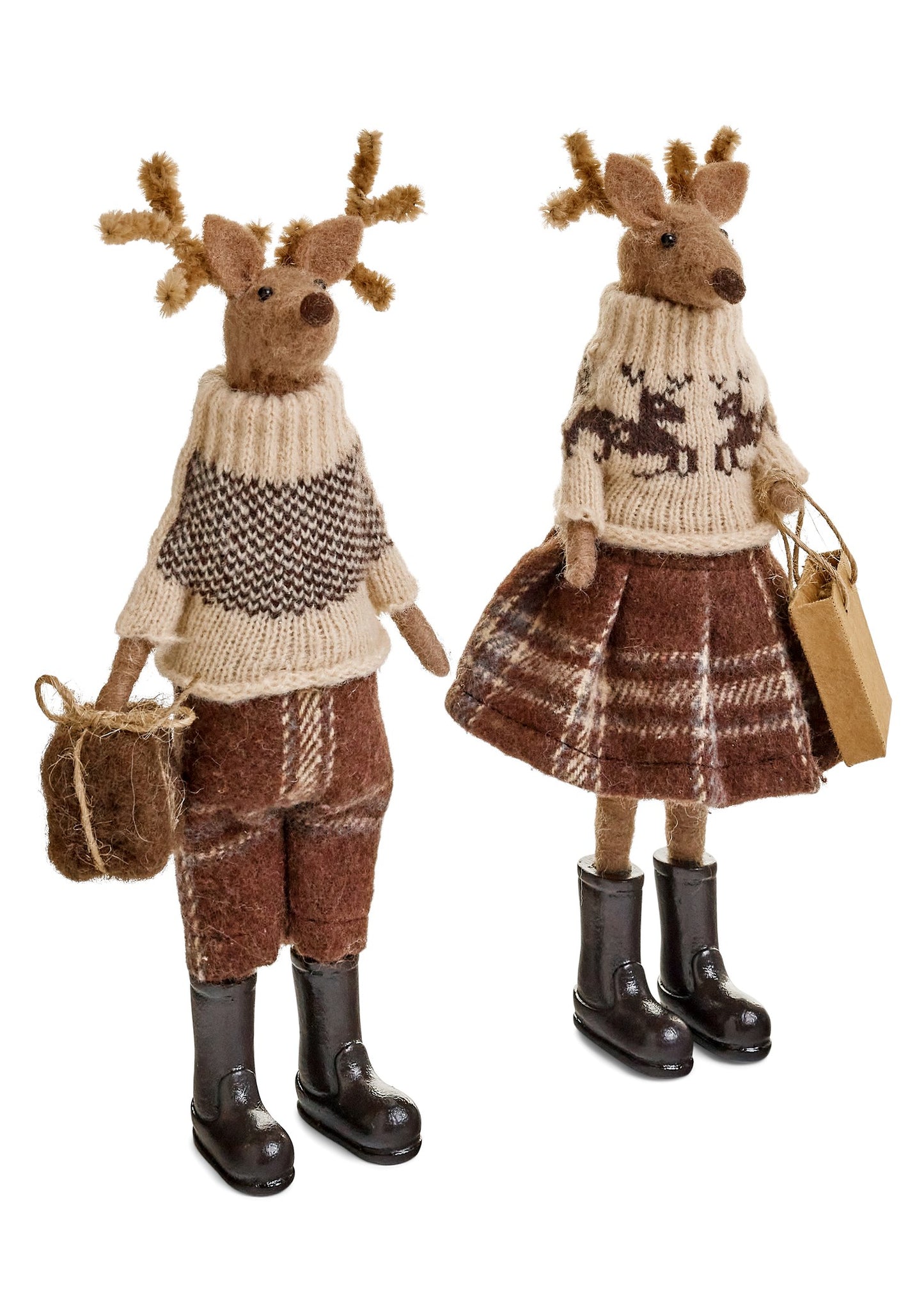 DECO DEER WOOL BEIGE/BROWN | Two Types