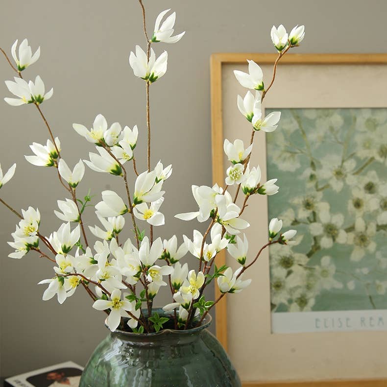 Artificial white small magnolia home decor spring flower
