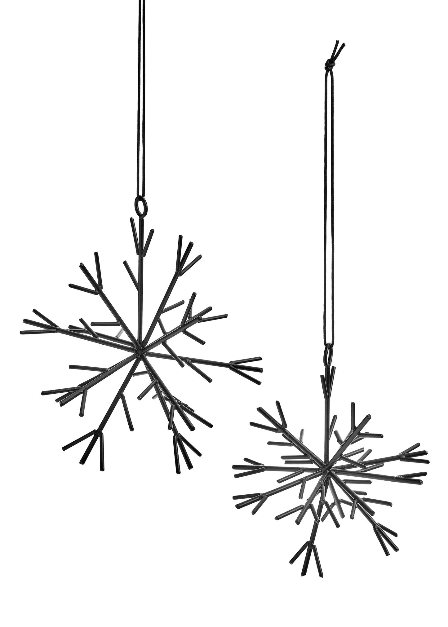 ORNAMENT SNOWFLAKE IRON MATTE BLACK | Two Sizes