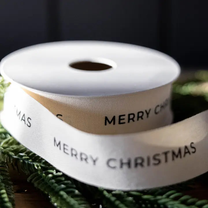 Merry Christmas Holiday Decor Ribbon