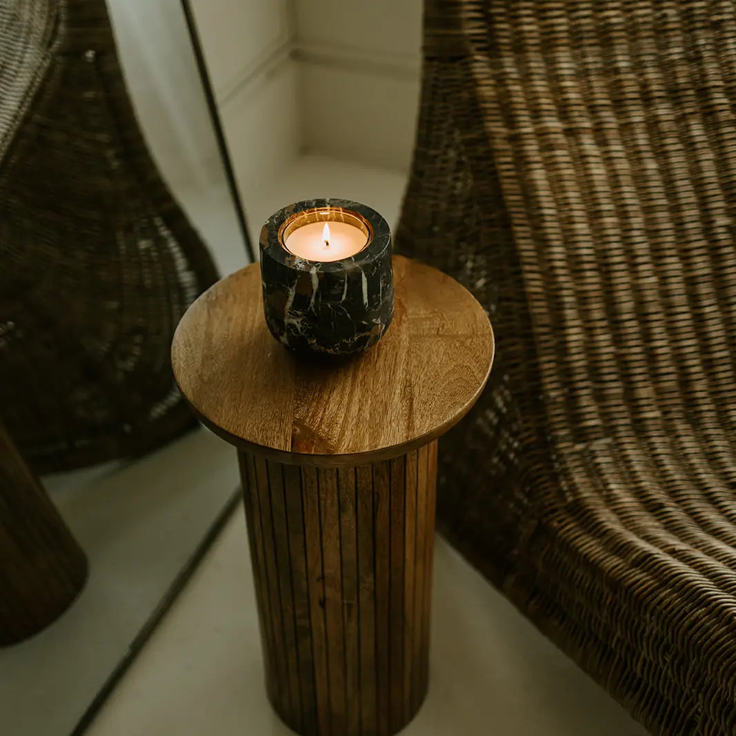 Portoro Marble Refillable Stone Candle