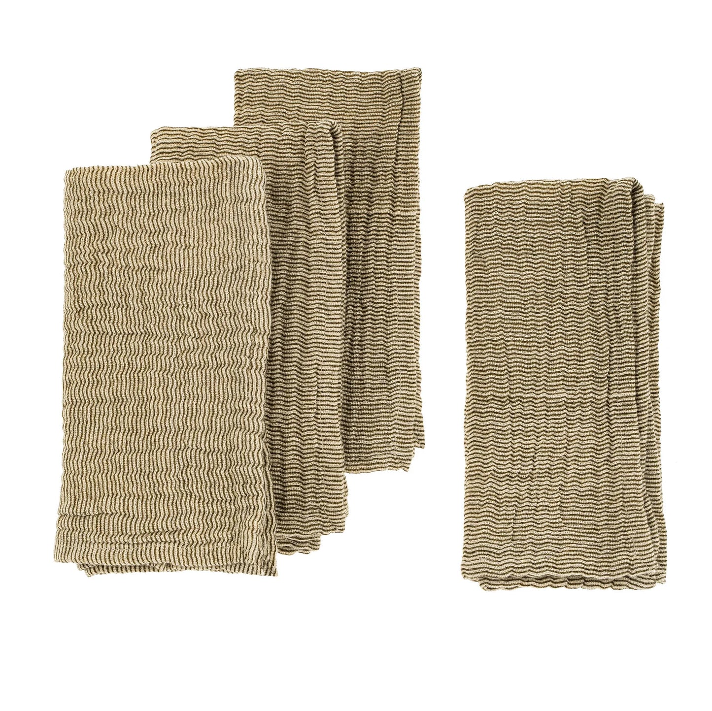 Stripe Double Cloth Napkins S/4, Green