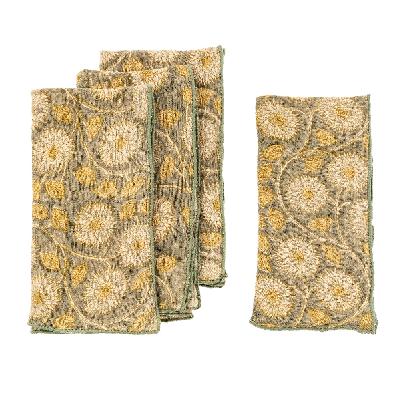 Marigold Block Print Napkins S/4