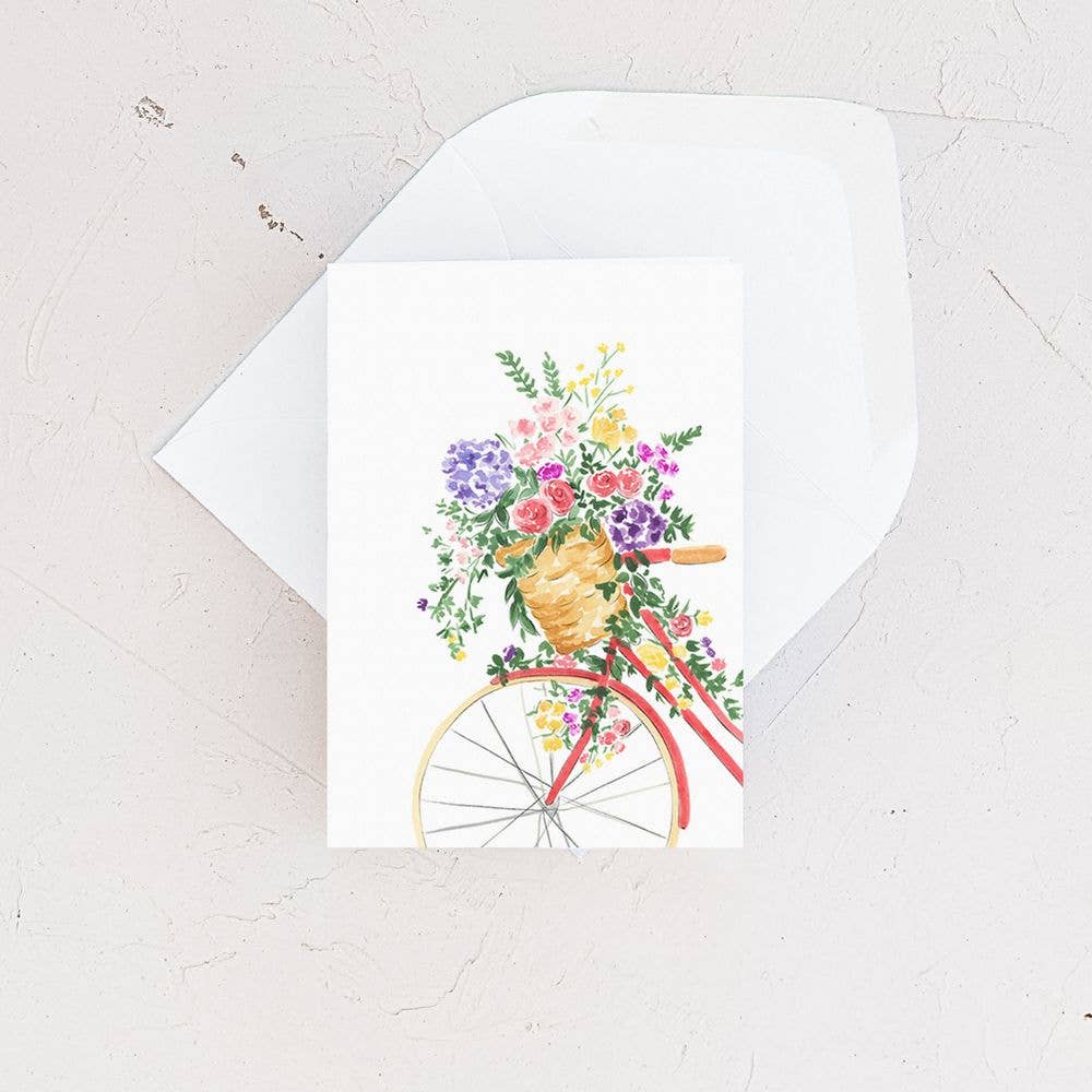 Mini Card - Floral Coral Bicyclette Enclosure Card