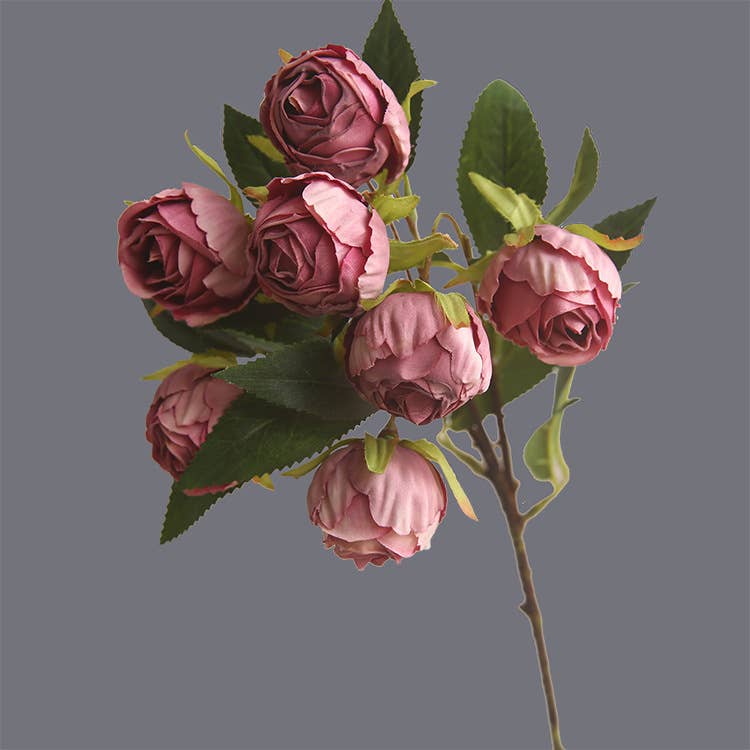 19.6" Artificial faux rose flower;7 heads small rose