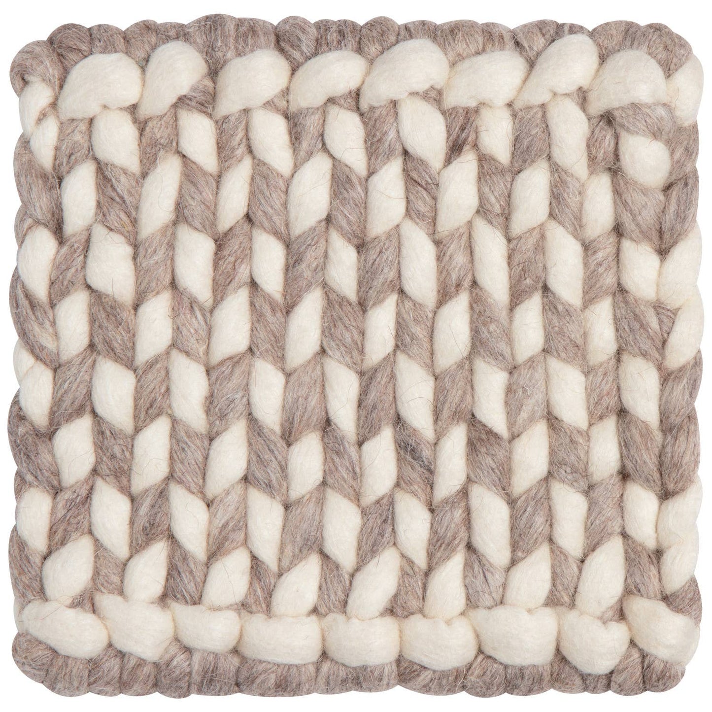 Heirloom Braid Felt Wool Trivet - Flint