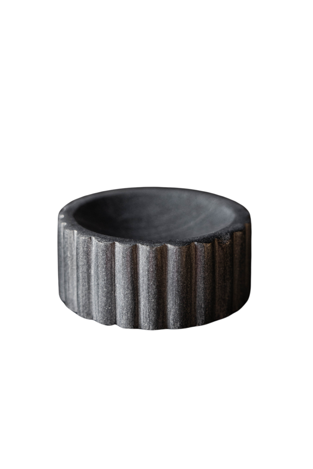 Fluted Soap Dish Black Marble