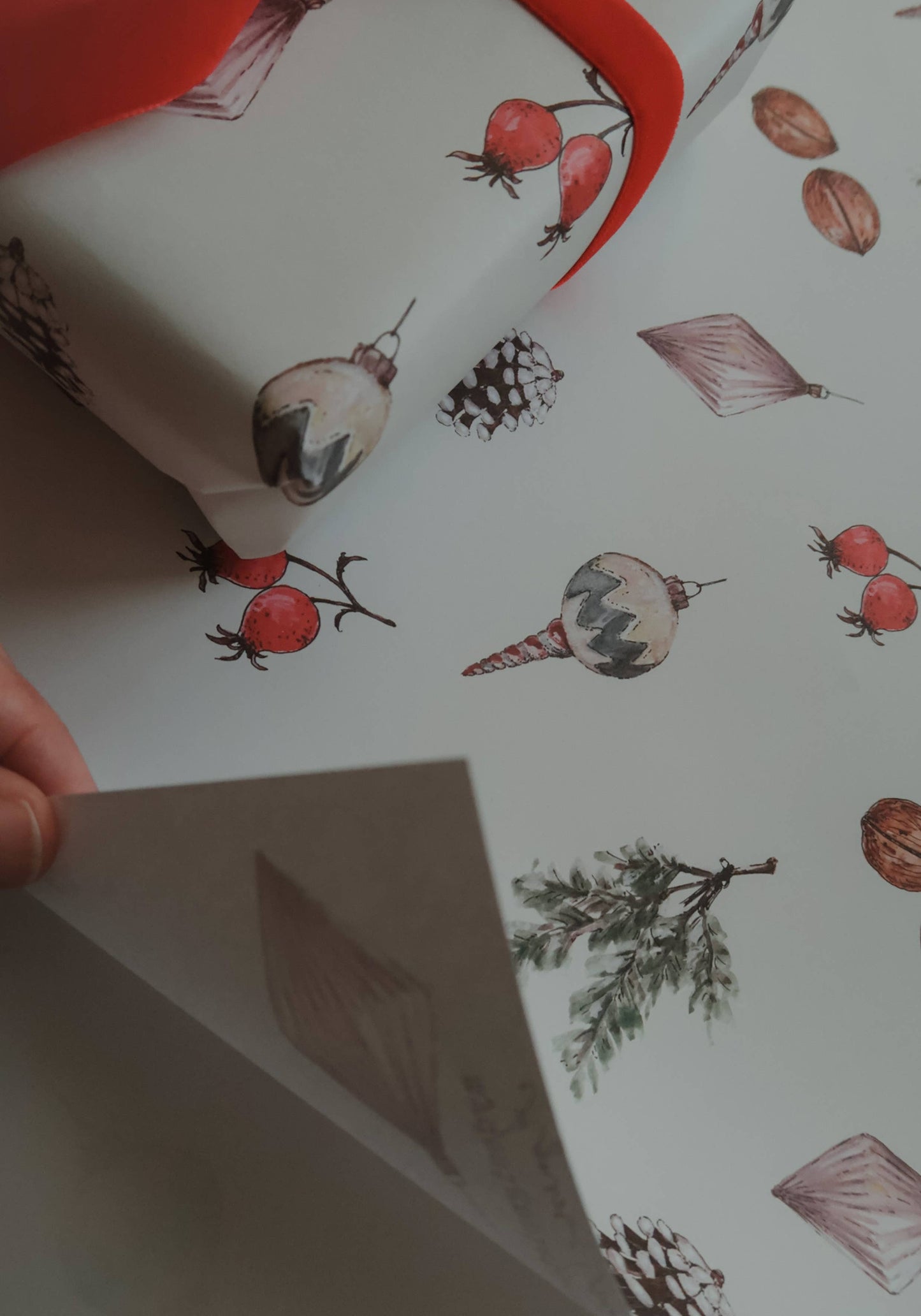 Set Of 3 Pieces Christmas decors white gift paper