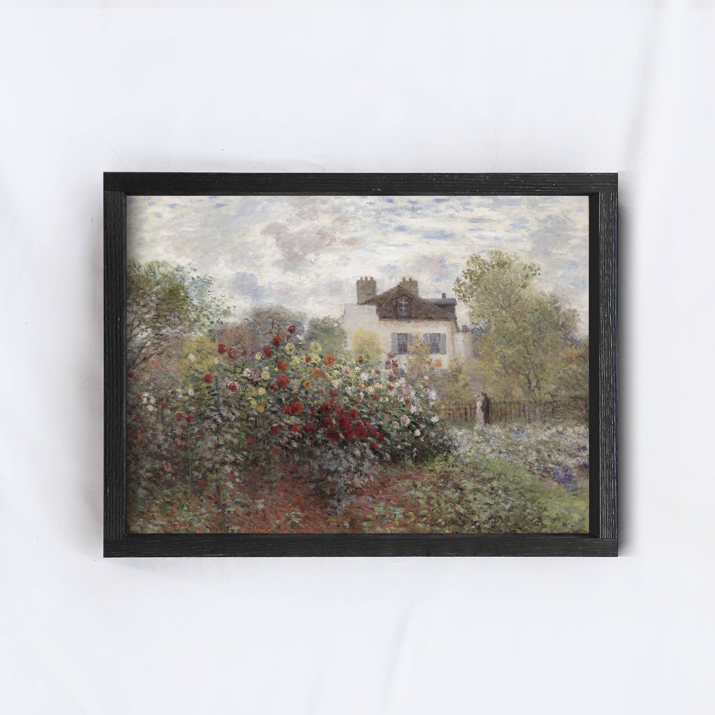 Framed Vintage Art Garden Painting A282