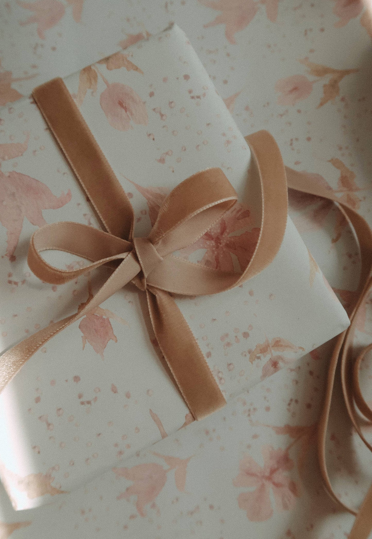 Velvet ribbon LIGHT BROWN length 2,5m/width 16mm