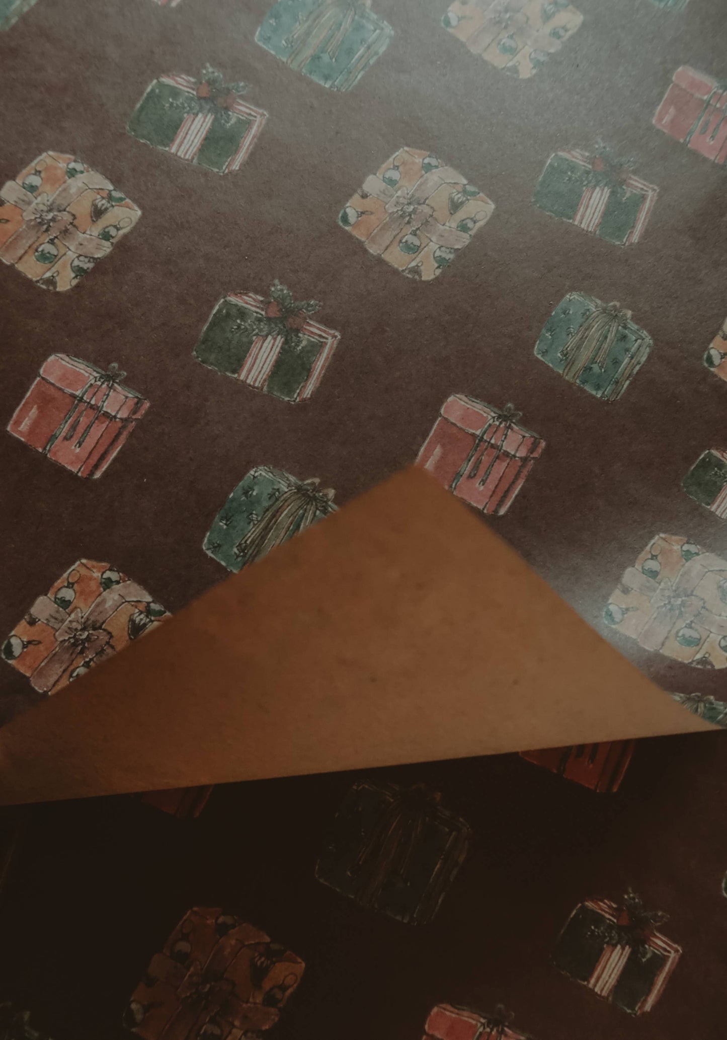 Set Of 3 Pieces Gifts Kraft Wrapping Paper