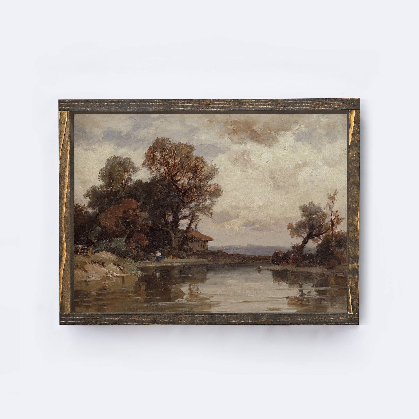 Framed Vintage Landscape Painting | Vintage Print A293