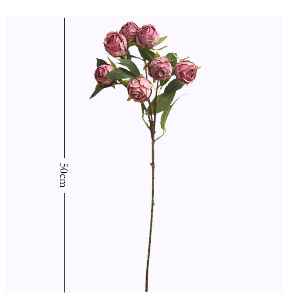 19.6" Artificial faux rose flower;7 heads small rose