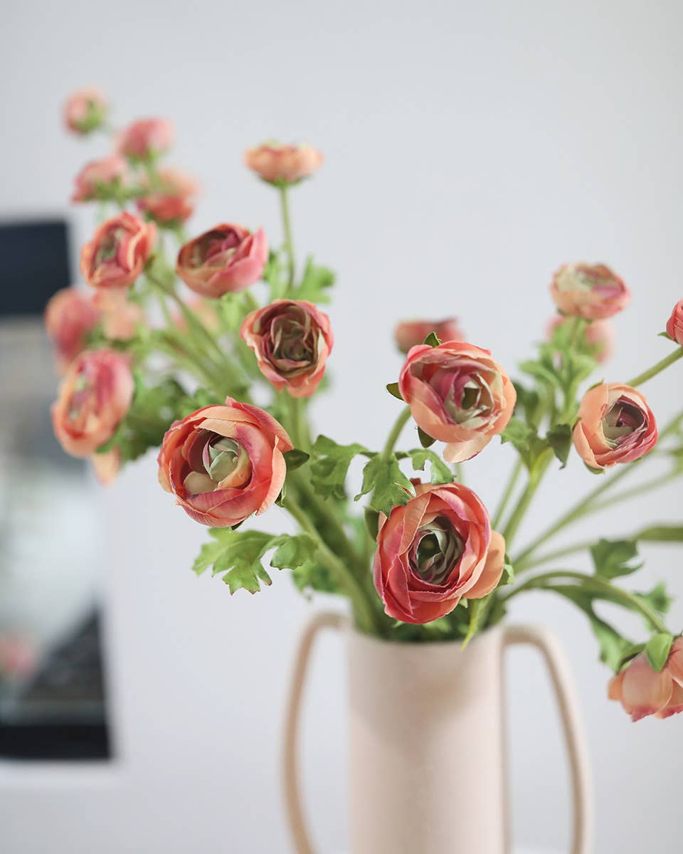 Real Touch Coral Ranunculus 22” - Magnolia Lane co. Home + Garden + Gift