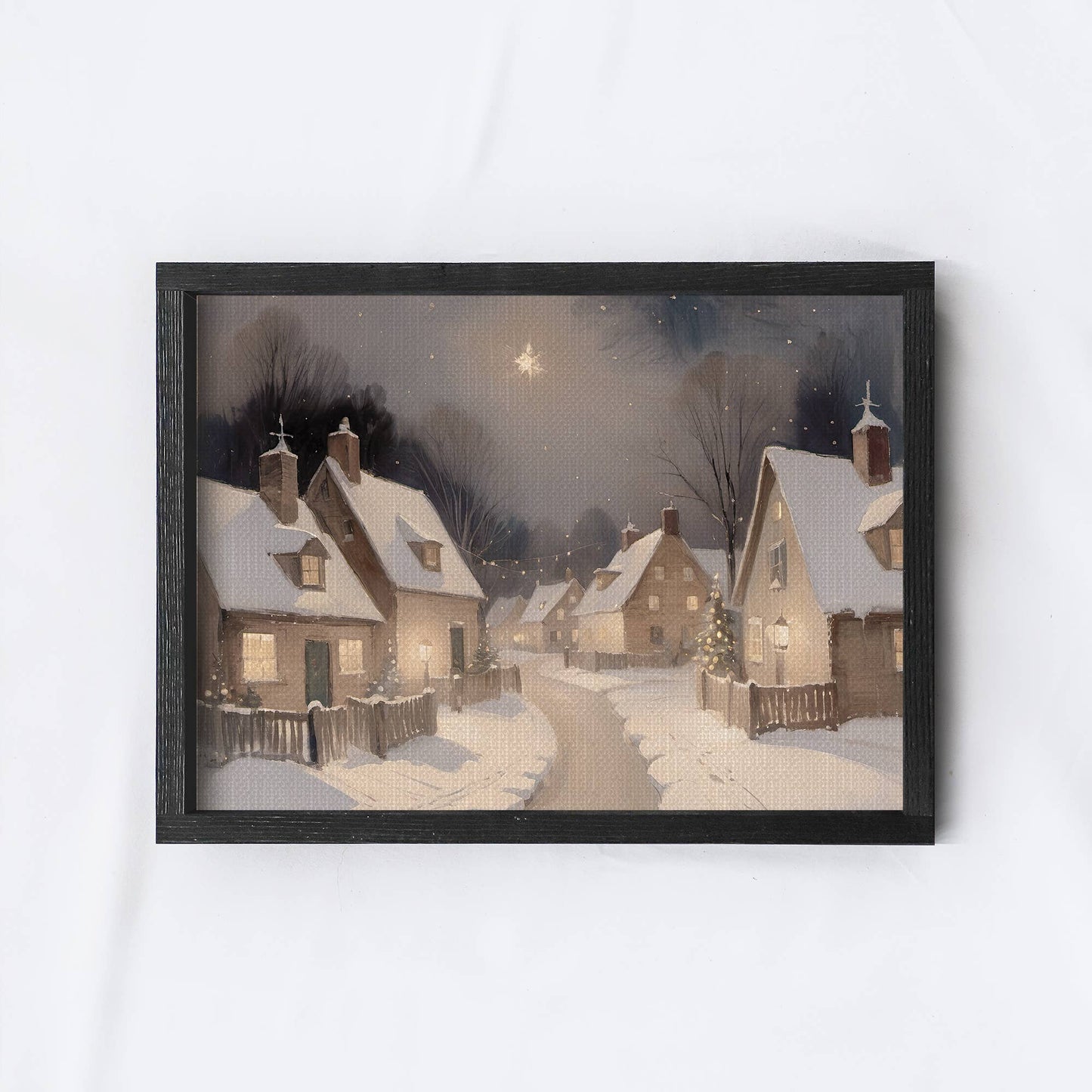 Christmas Village Wall Art | Christmas Wood Sign A225