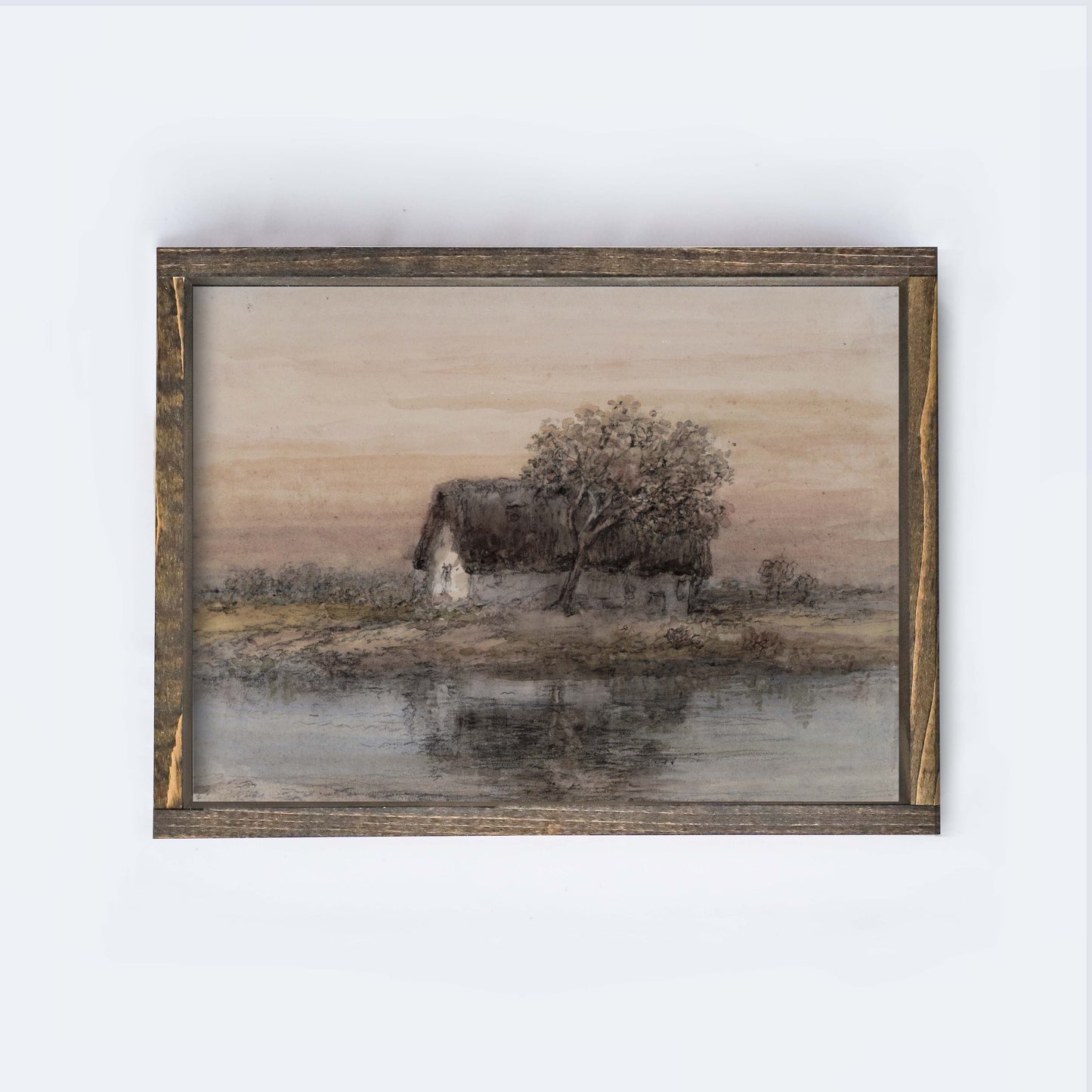 Vintage Art Print | Cottage By The Water A283
