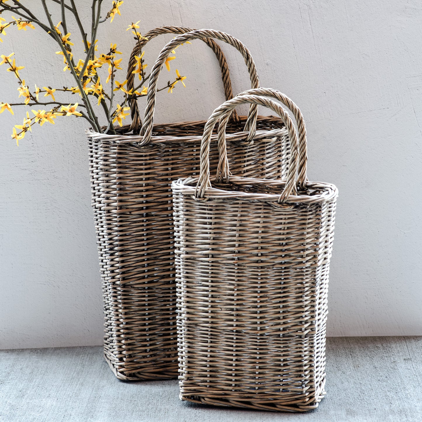 TALL FRENCH WILLOW FLOWER BASKETS | 2 Sizes