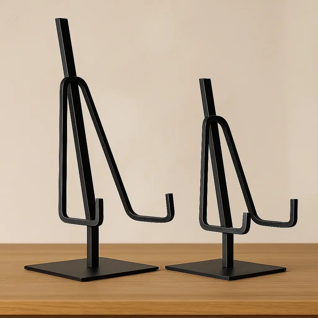 Picture Easel Stand Dual Arm Black Iron |2 Sizes