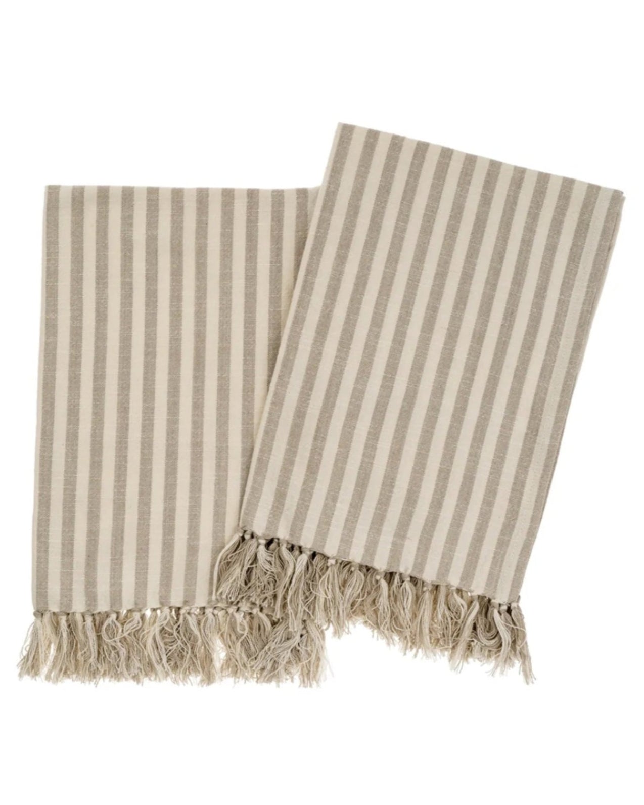 Bengal Stripe Hammam Hand Towels S/2, Stone