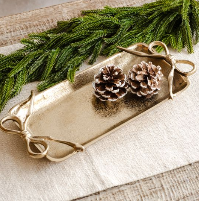 13.5" Gold Tray Ribbon Handles