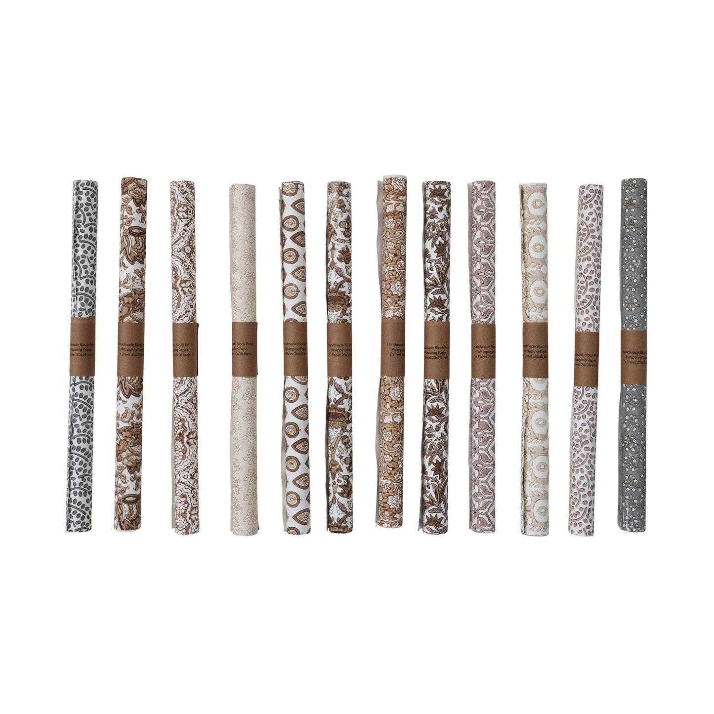 Handmade Block Printed Recycled Gift Wrap