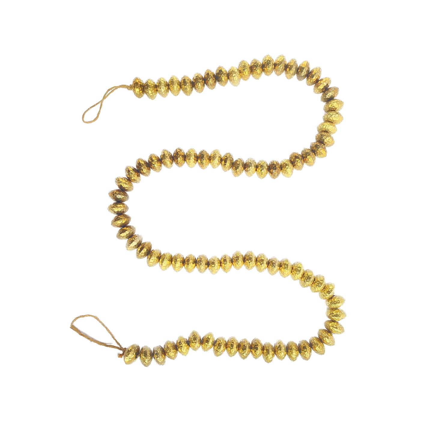 Hammered Metal Bead Garland; Brass